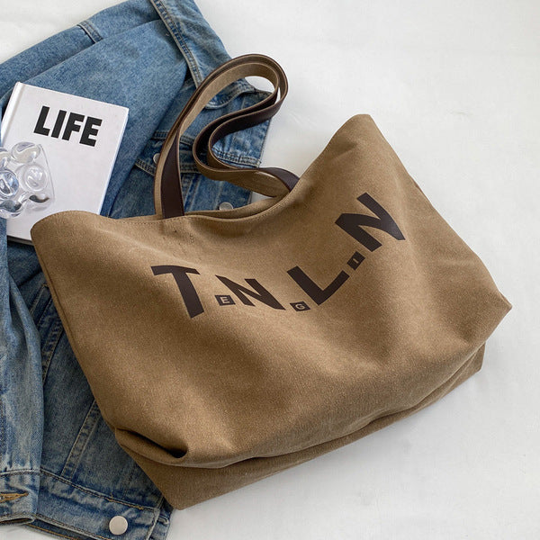 Canvas Tote Bag with Graphic Print