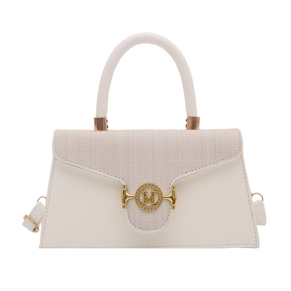 Flap Handbag with Gold 'M' Hardware