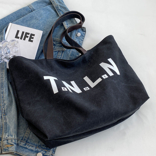Canvas Tote Bag with Graphic Print