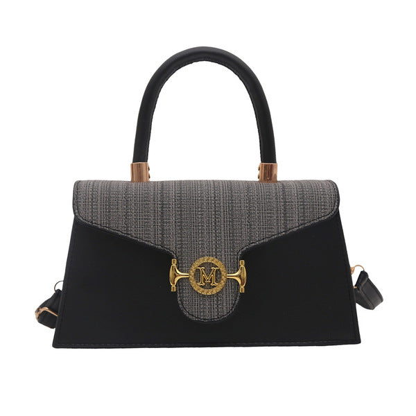 Flap Handbag with Gold 'M' Hardware