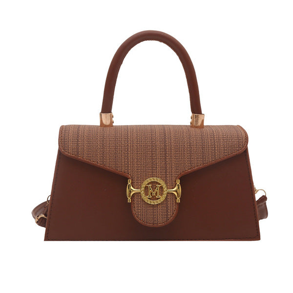 Flap Handbag with Gold 'M' Hardware