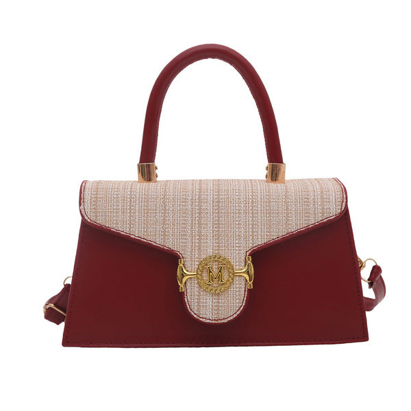 Flap Handbag with Gold 'M' Hardware